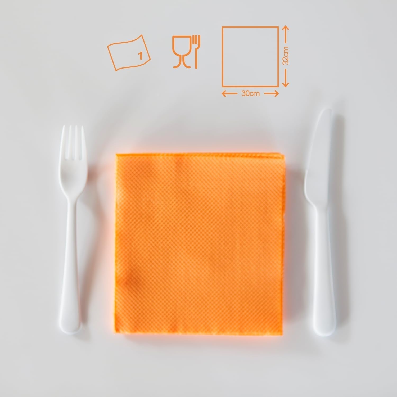 Serviettes en papier Renova, étiquette rouge orange - 70 serviettes