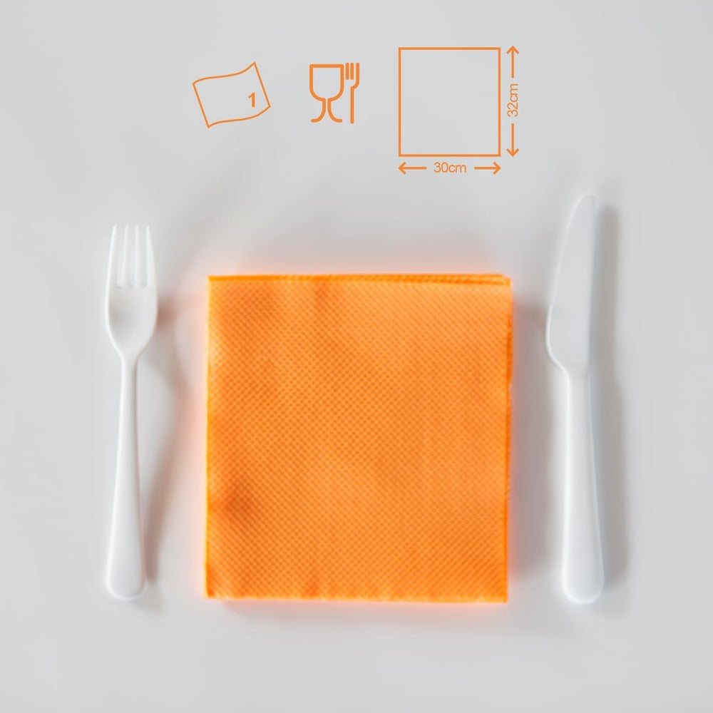 Serviettes en papier Renova, étiquette rouge orange - 70 serviettes