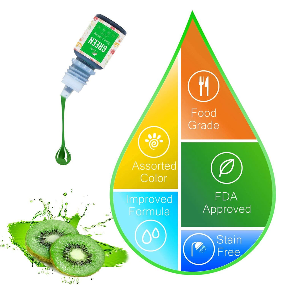 Set 12 coloranti alimentari x 6 ml, lichid Naty Shop