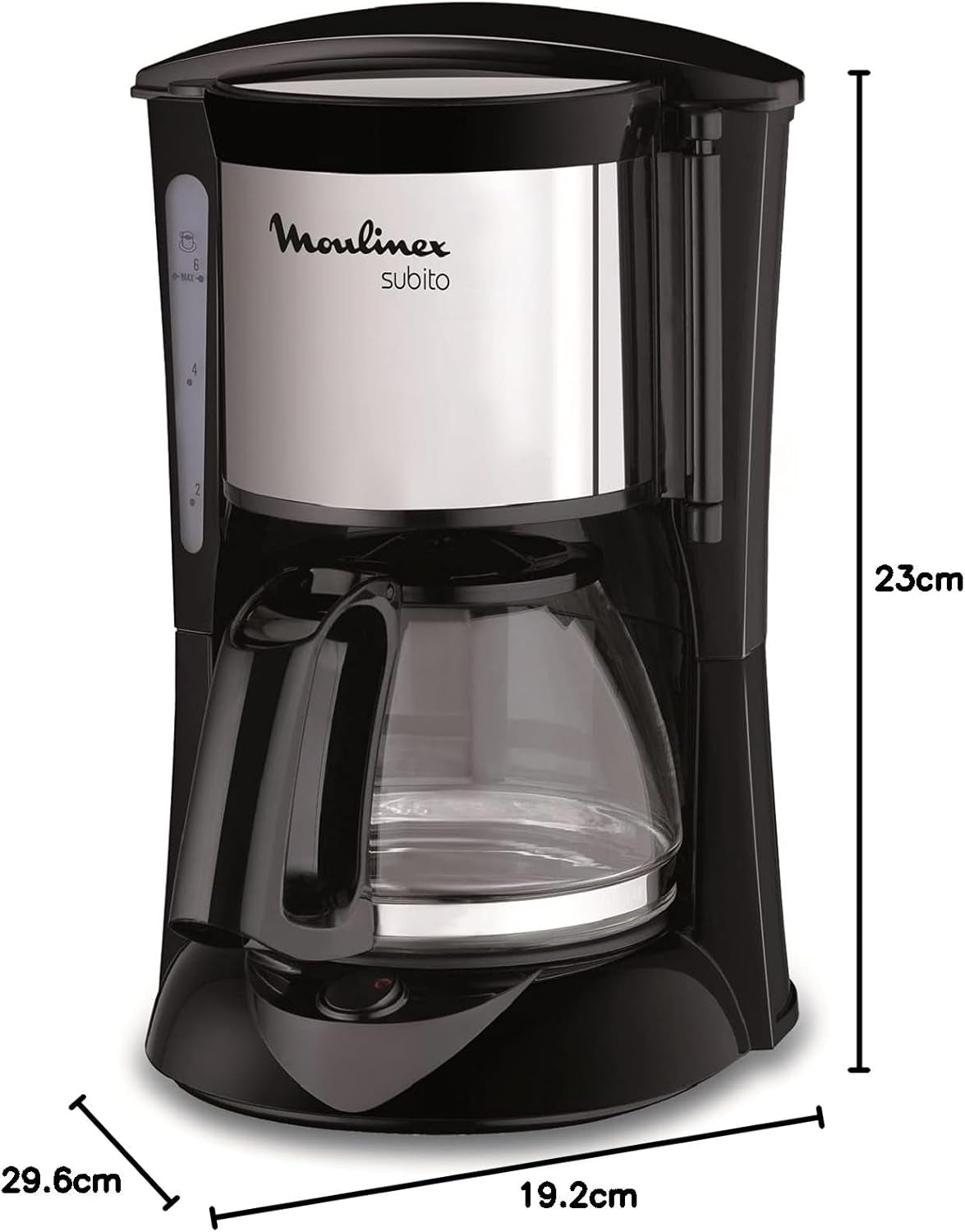 FG150813 Cafetière Subito, 6 tasses, Noir/Acier inoxydable