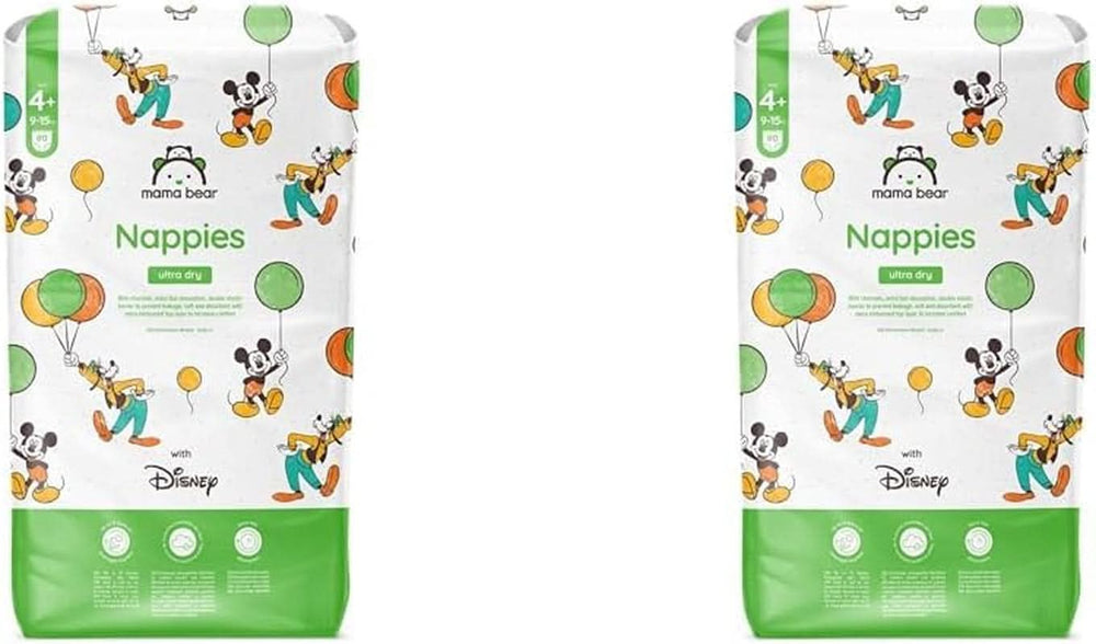 Couches Mama Bear Disney Ultra Dry taille 4 (8-14 kg), blanc, 84 pièces (1 paquet)