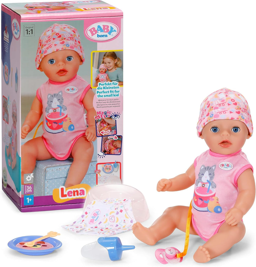 BABY Born Lena Pink, 36 cm große Puppe mit 7 Funktionen für Kinder ab 1 Jahr