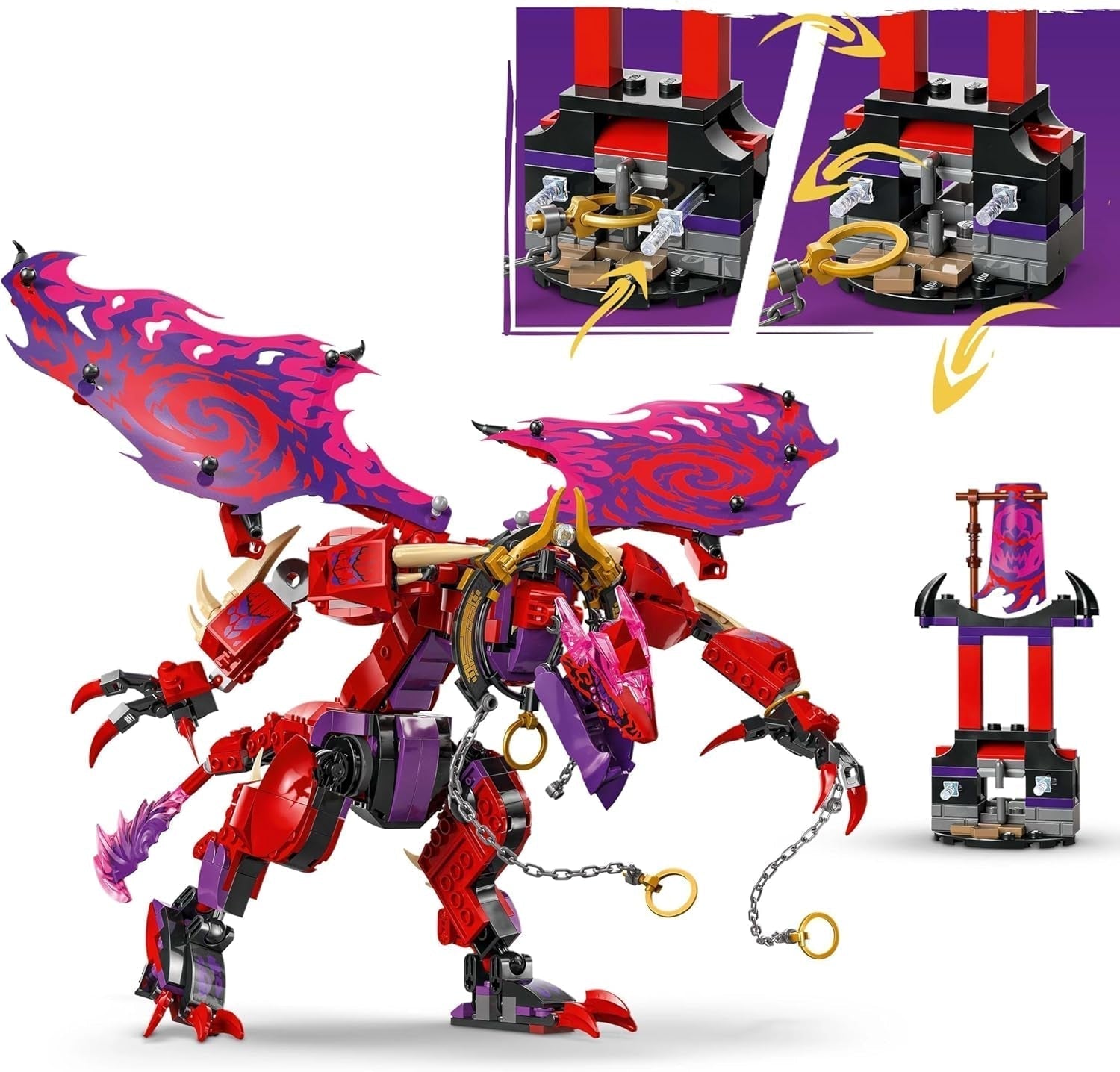 LEGO NINJAGO Chaos Dragon Thundertooth - Jouet avec 6 figurines Ninja - Jeu de construction de rôle pour garçons et filles à partir de 8 ans - Cadeaux pour les fans de la série télévisée Rise of the Dragons 71832 Jeux de construction Beuche den LEGO-Store