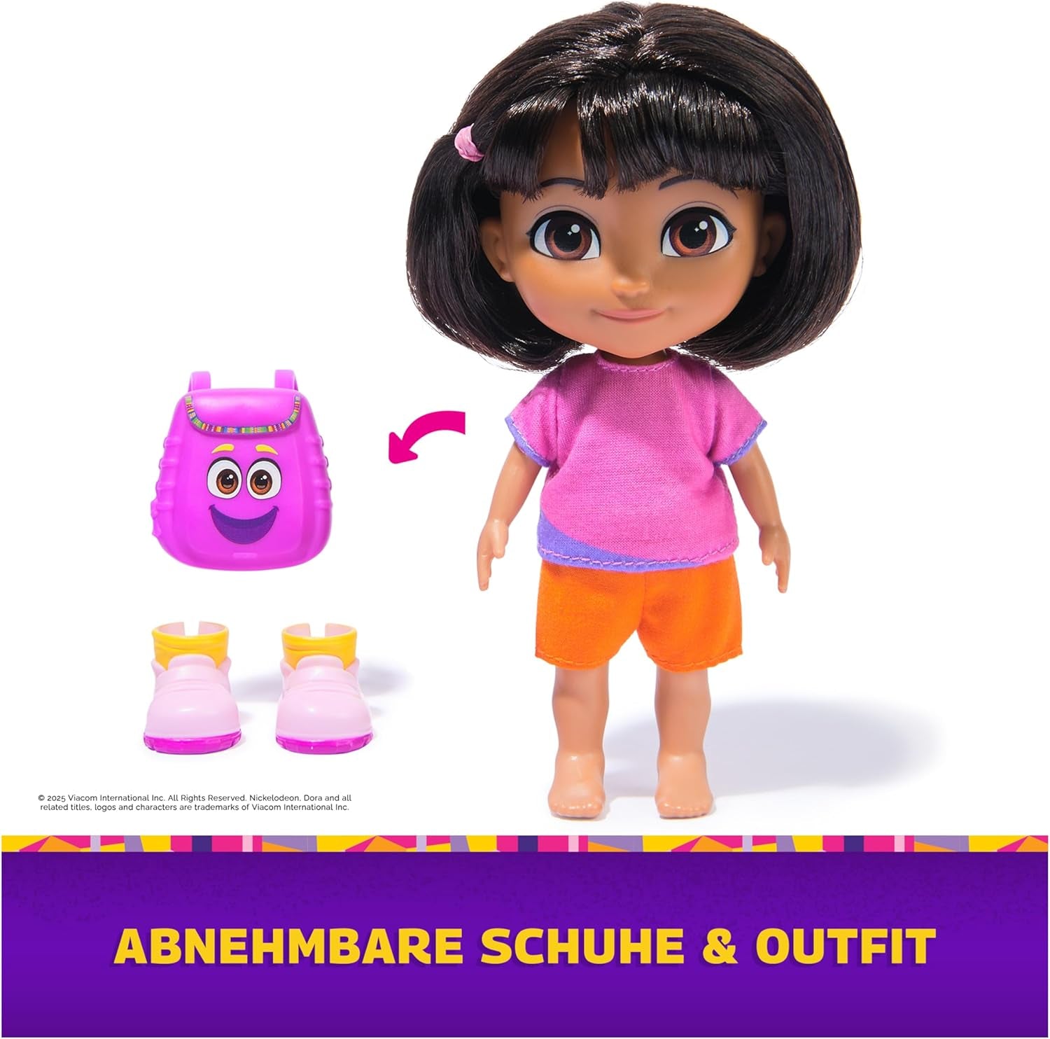 DORA - Poupée Best Friend - Taille 22 cm, avec cheveux coiffables, cartable et bottes de singe, connue de la populaire série télévisée, pour les enfants à partir de 3 ans