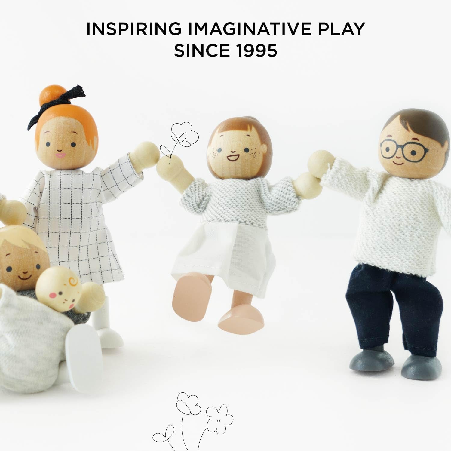 – Ensemble de jeu de maison de poupée en bois My Doll Family | Daisylane Ensembles d'accessoires pour maison de poupée pour filles – À partir de 3 ans P053