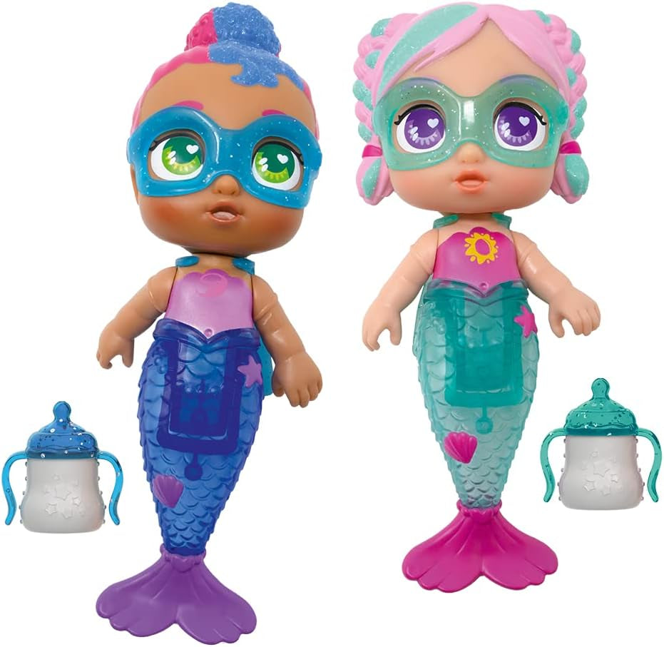 Super niedliche Mini-Sirenen Kala et Gabi 12 cm haute avec des lumières douces, pour jouer dans et aucher des eaux (64320046)
