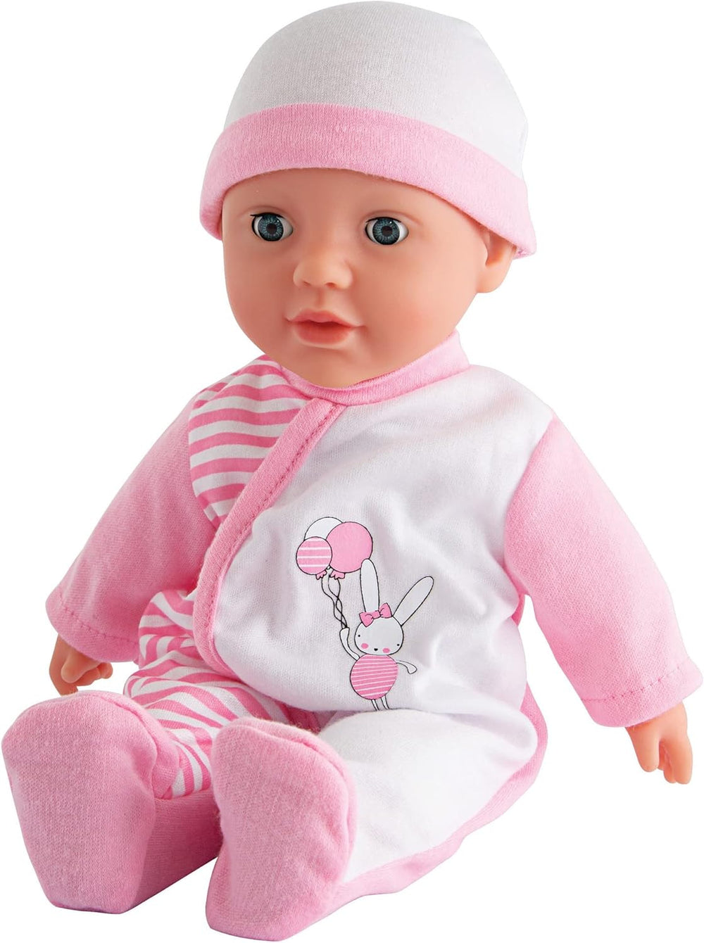 Simba 105140020 - My Love Baby Talk, poupée au corps doux avec des yeux endormis dans une jolie combinaison, émet 24 sons de bébé, 30 cm, poupée pour enfants à partir de 2 ans