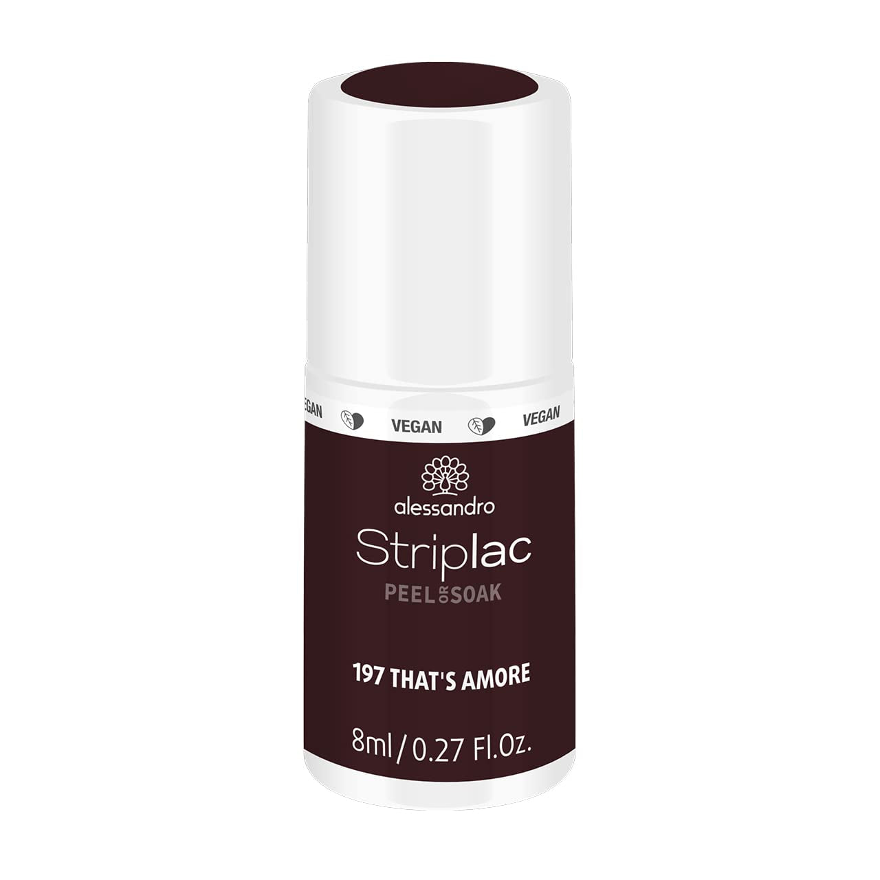 alessandro Striplac UV-Nagellack Flat White – Facile et facile à utiliser – Application facile grâce à la technologie Peel-Off – Vegan et sans alcool – 8 ml