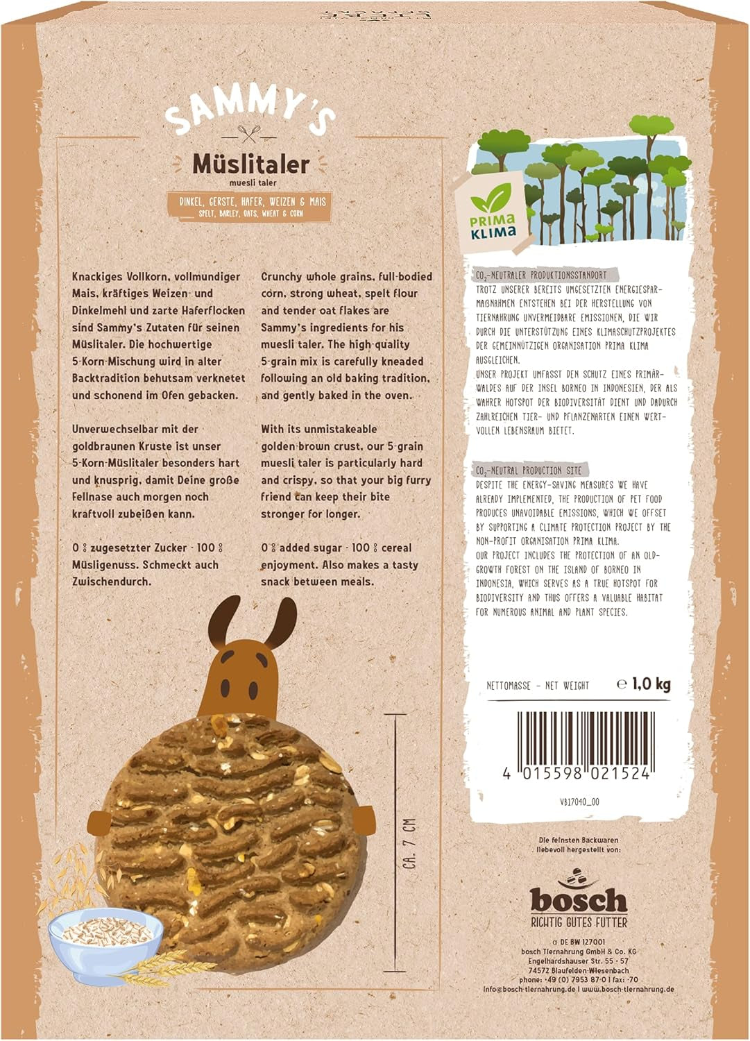 Sammy´S Müslitaler | Knusprig Gebackene Hundesnacks |5-Korn-Müslitaler Für Deine Große Fellnase (Ab 30 Kg) | 1 Kg Cereale Naty Shop