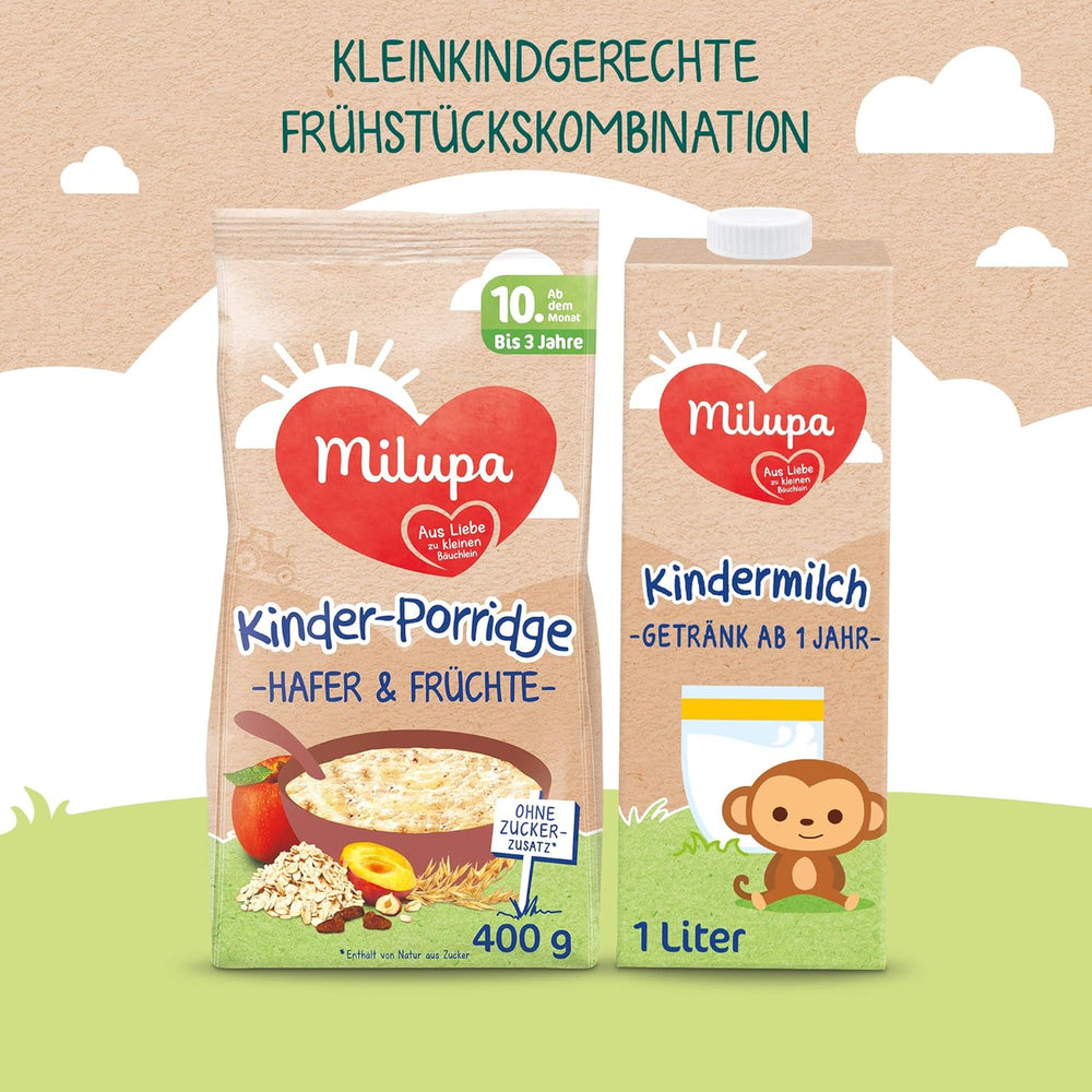 Milupa Baby Porridge - Bouillie d'avoine et de fruits 10 mois à 3 ans Nourriture pour bébé 1 x 400 g (Pack de 2)