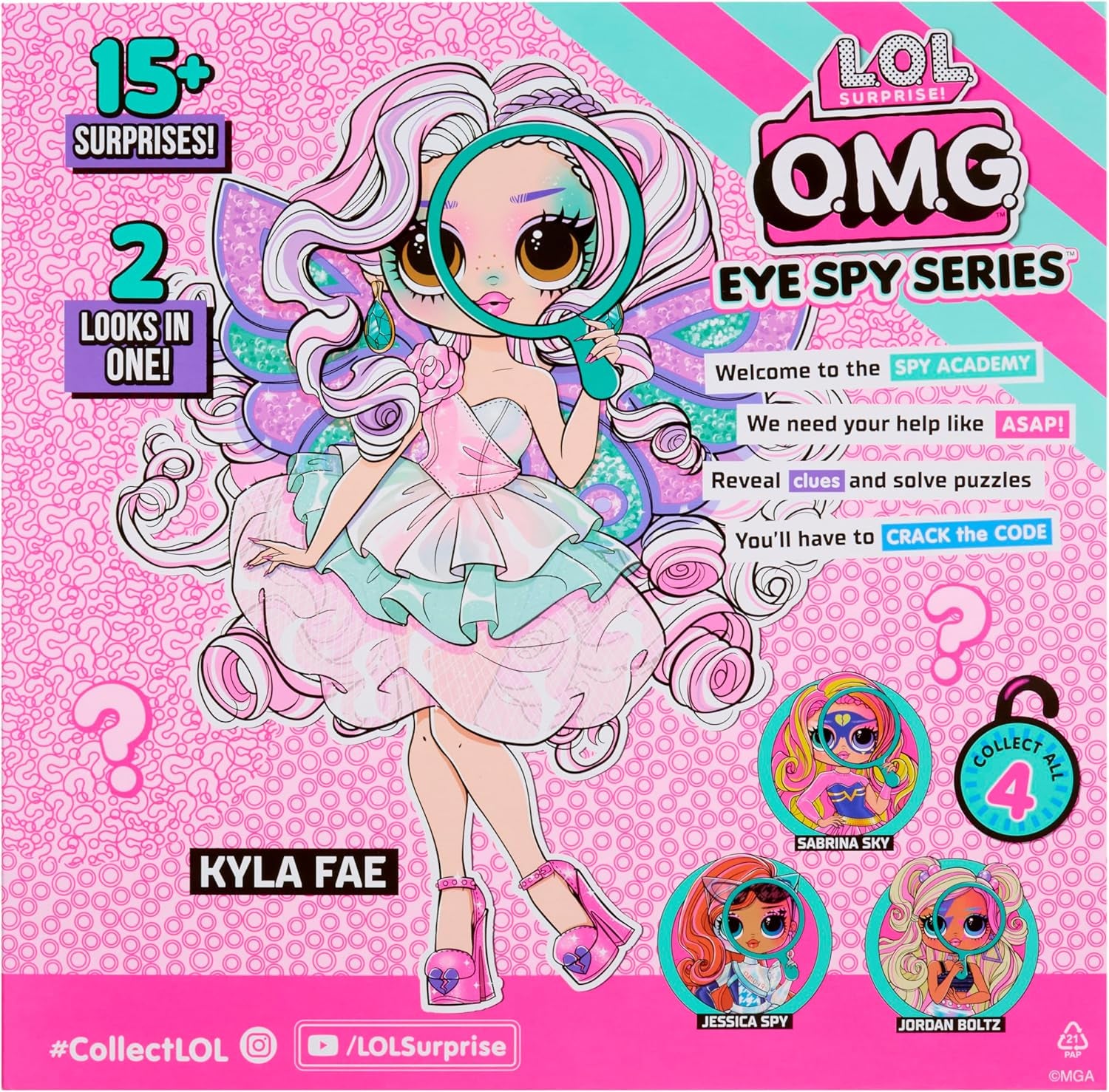 Mdr Surprise ! Série OMG Eye Spy - Fée - Comprend 1 poupée avec tenue et accessoires, résolution d'énigmes et découverte surprise, 4 poupées à collectionner