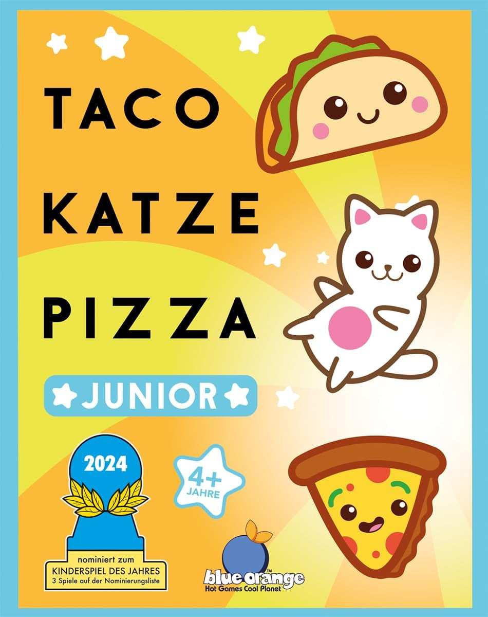 Blue Orange, Taco Cat Pizza Junior, Jeu pour enfants, Jeu de cartes, Jeu pour enfants de l'année 2024, 2 à 6 joueurs, 4 ans et plus, 5 minutes, Allemand