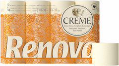 Papier toilette Renova 4 couches crème parfumée, rouleau de 12 rouleaux