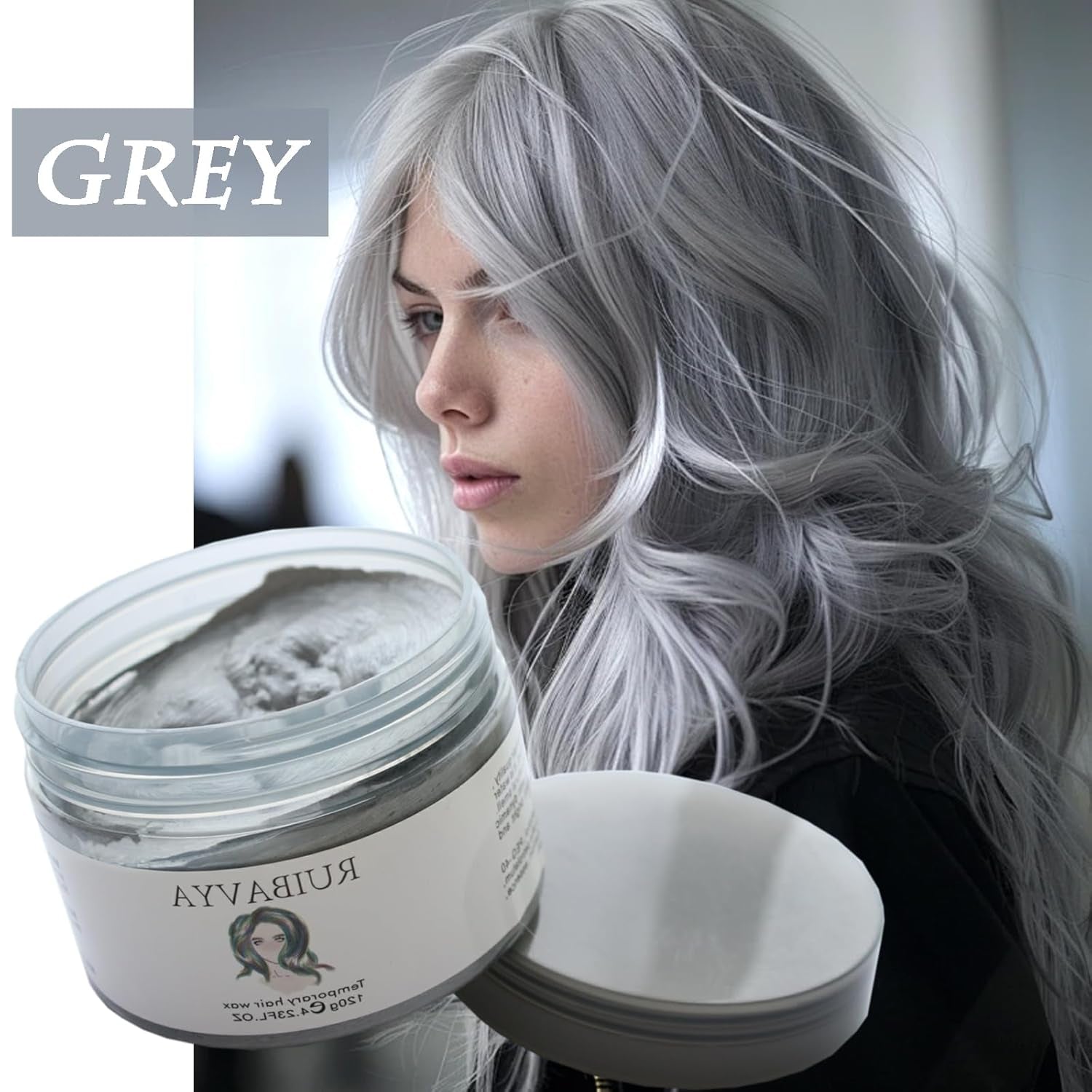 Culoarea părului Ceară de păr Vopsea de păr instantanee De unică folosință Noroi de păr Natural Hairstyle Cream Unisex Temporar Modelare Compound Pomadă Gri Vopsea pentru par Naty Shop