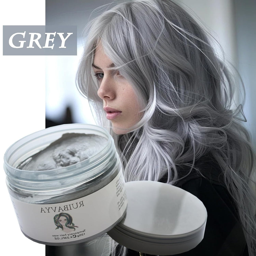 Culoarea părului Ceară de păr Vopsea de păr instantanee De unică folosință Noroi de păr Natural Hairstyle Cream Unisex Temporar Modelare Compound Pomadă Gri Vopsea pentru par Naty Shop