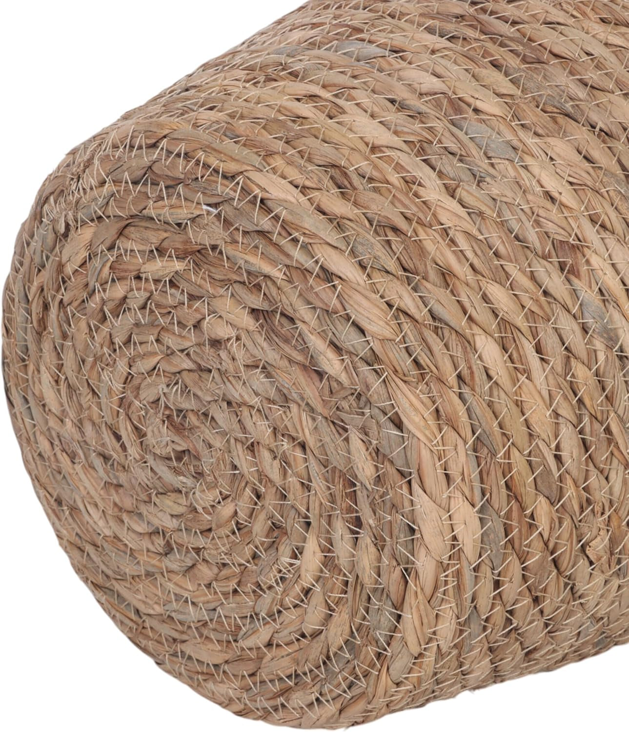 Relaxdays Pots de Fleurs, Lot de 3, Roseau, Pots de Plantes avec Film, 3 Tailles, Style Boho, Pots Ronds, Naturel