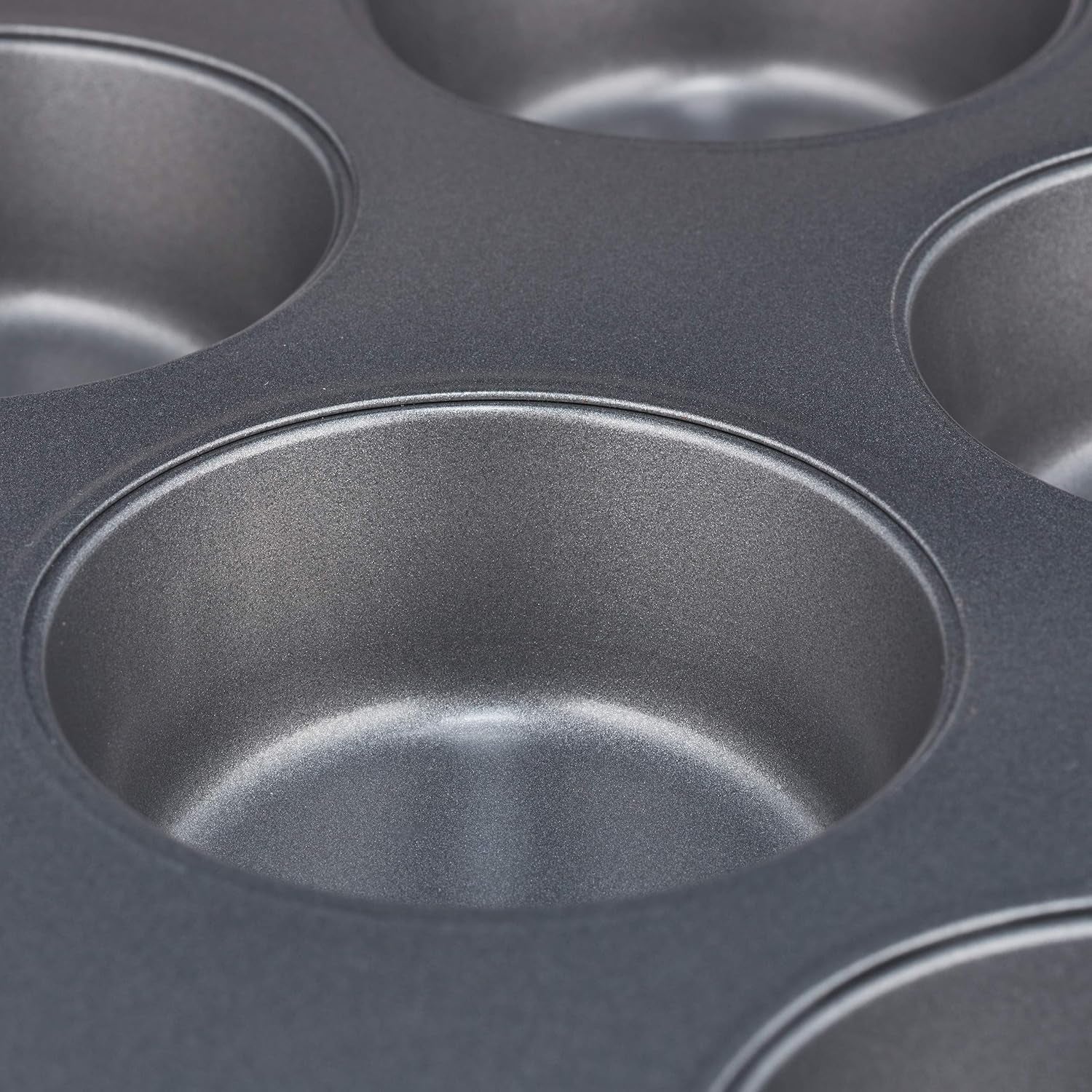 Relaxdays Muffinform, 2Er Set, 12Er Muffinbleche, Antihaftbeschichtet, Carbonstahl, Muffins & Cupcakes, Ø 6,5 Cm, Grau, 10030825 Matrite si tavi pentru copt Naty Shop