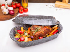 C|H|G Brotback- Und Bratenform Mit Deckel "Granito", Skandia Xtreme Plus : 4-Fach Antihaftbeschichtung in Granitoptik, 37 X 20 X 7 Cm, Fabriqué en Allemagne Moules et plaques pour la pâtisserie Naty Shop