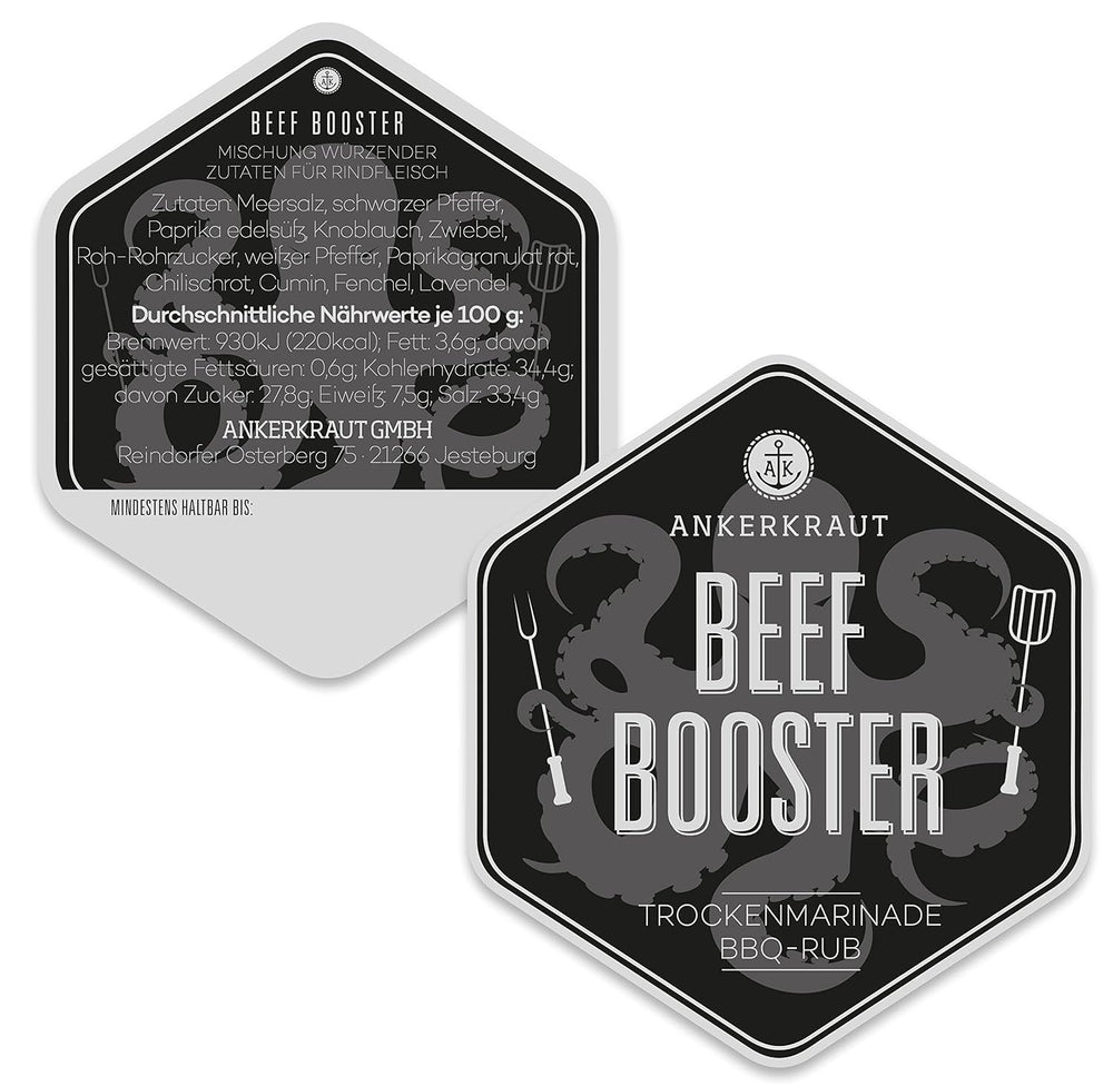 Ankerkraut Beef Booster, Rub Brisket et Steak Gewürz, Gewürzmischung für Fleisch, 230g en Streuer