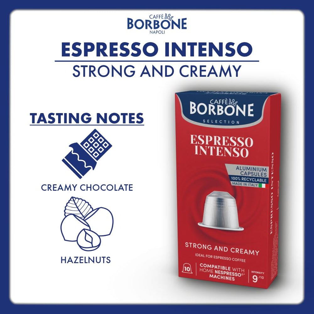 Caffe Borbone Espresso Force 9/10 Compatible Nespresso 10 Capsules de Café