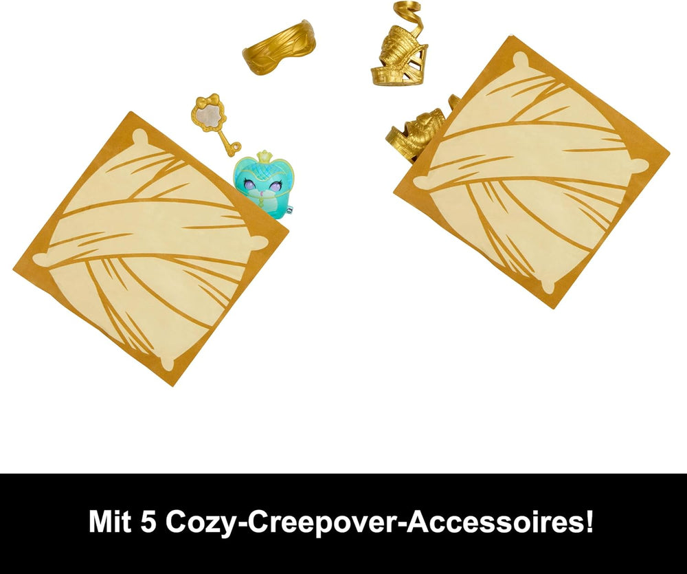 Poupées et accessoires Monster High Buried Secrets, thème Creepover douillet avec une poupée mystérieuse et 5 surprises au déballage (les chiffres peuvent varier), HYV64