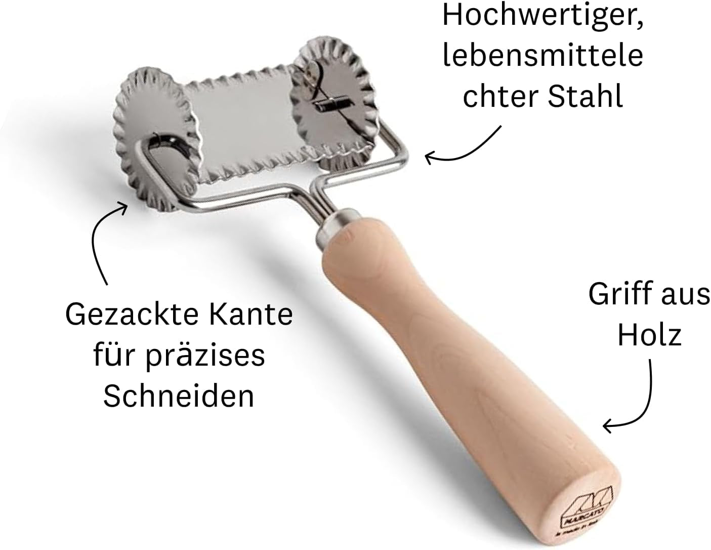 MARCATO emporte-pièce carré outil à gâteau dentelé en acier 6 cm coupe précise robuste Durable