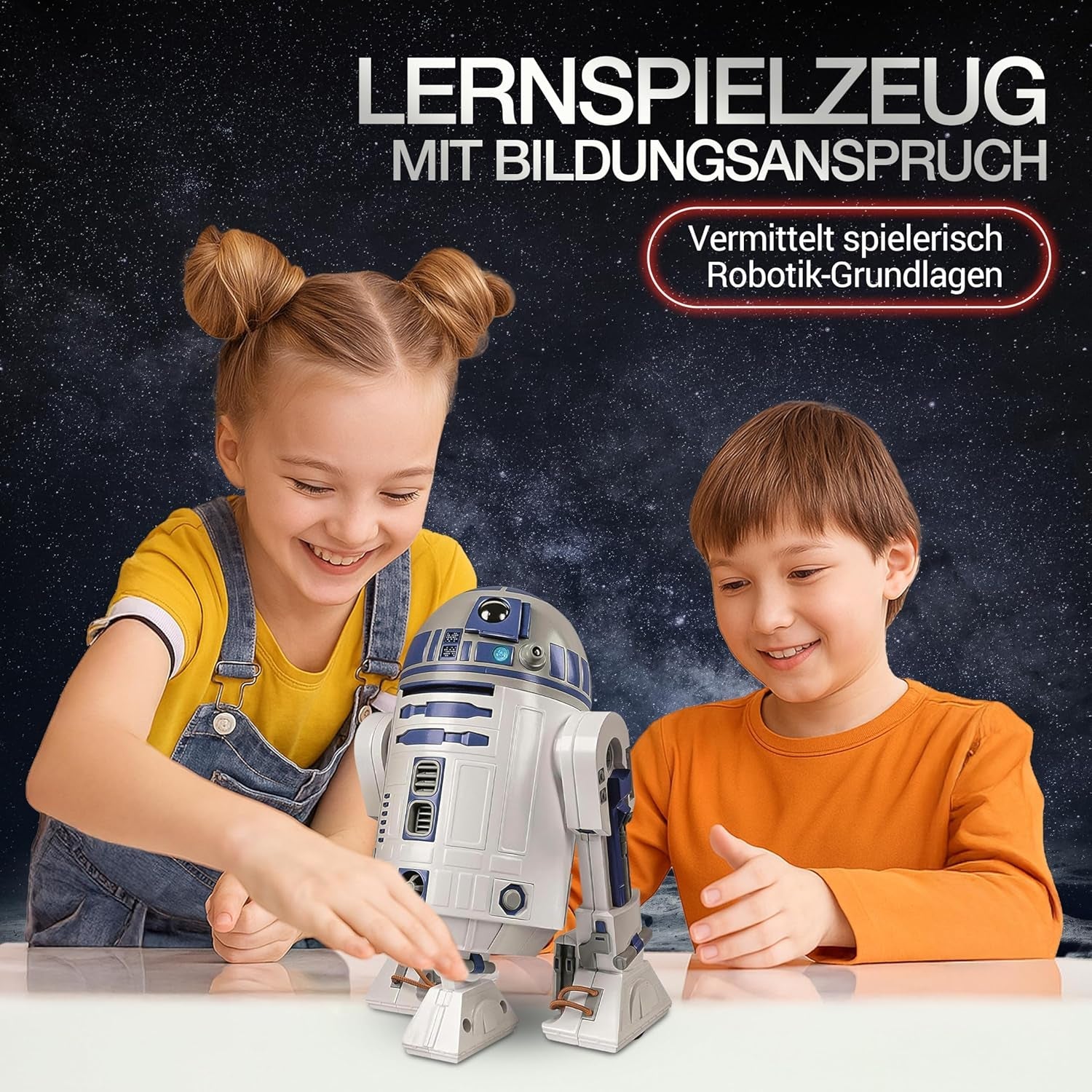 Clementoni Star Wars R2-D2 Roboter - Bausatz mit über 50 Teilen für Kinder ab 8 Jahren - Inkl. App zur Programmierung - Lernspielzeug mit Mint-Ansatz - 59457