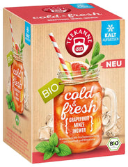 Teekanne Cold &amp; Fresh BIO 4Er Mix - Cu noile sortimente lămâie-mentă, piersică-maracuja, portocală-rozmarin, grapefruit-mentă-ghimbir (4 X 45G)