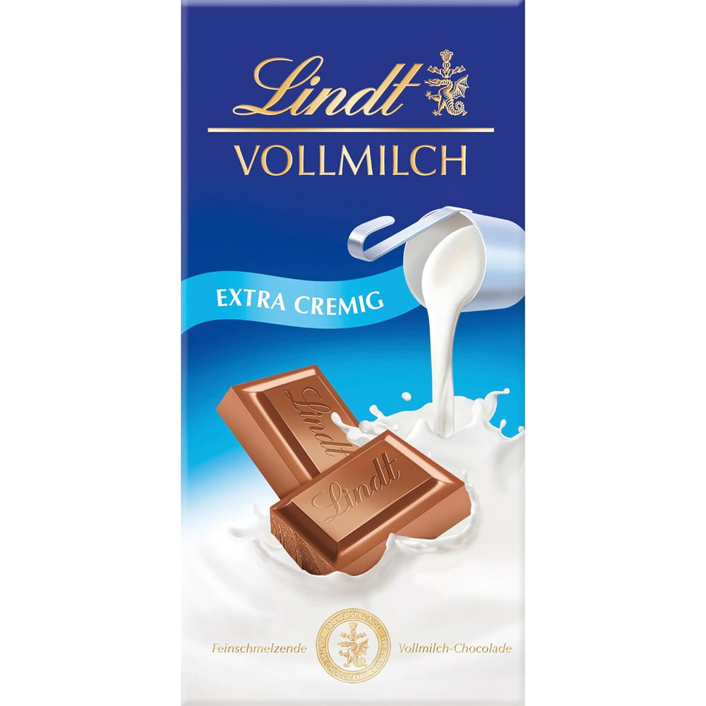 Chocolat Lindt | Barre de chocolat au lait et aux noisettes | 100g | Chocolat au lait onctueux et fondu avec des morceaux de noisettes croquants | Barre de chocolat