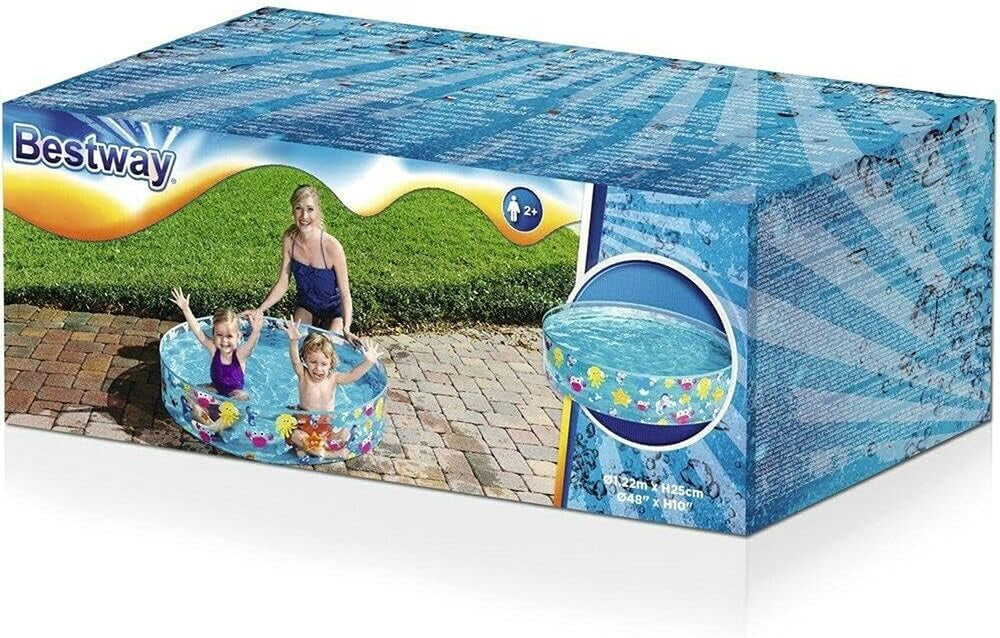 Piscine pour enfants Bestway FillN Fun, Sparking Sea, 122 x 25 cm, BW55028, Multicolore, 122 x 122 x 25 cm
