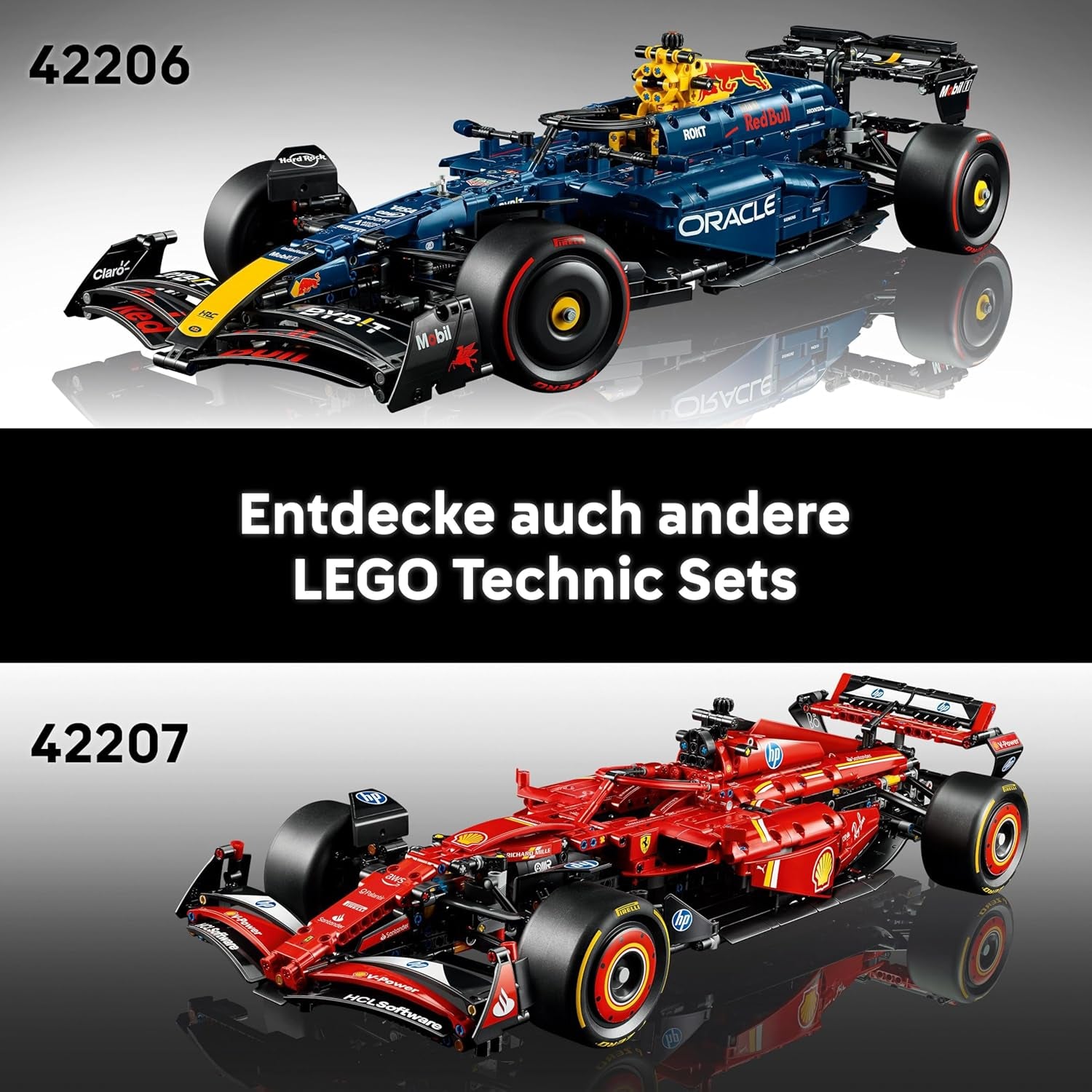 LEGO Technic Oracle Red Bull Racing RB20 F1 Rennauto Modell - Formel 1 Bauset zum Sammeln - V6-Motor, Getriebe, Lenkung & DRS in Maßstab 1:8 - Giftidee for Erwachsene & Teenager 42206