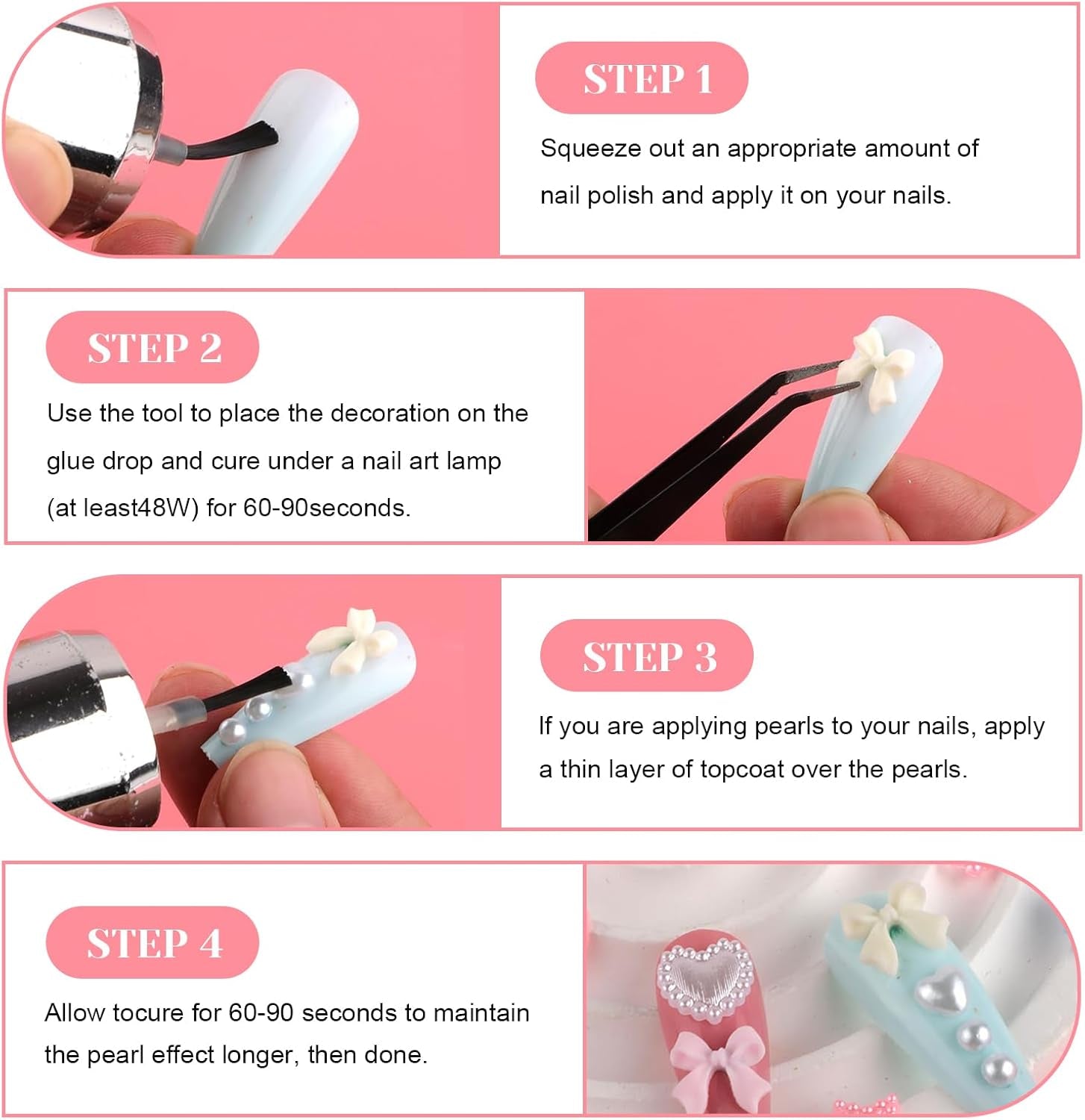 500 Pcs 3D Nägel Charm Schleifen Charms Nägel Nail Art Charms Schleife Nagel Charms Nägel Nail Art Schleifen Nageldekorationen Mit Aufnahmewerkzeug Für Frauen Und Mädchen Nagel-Diy-Zubehör