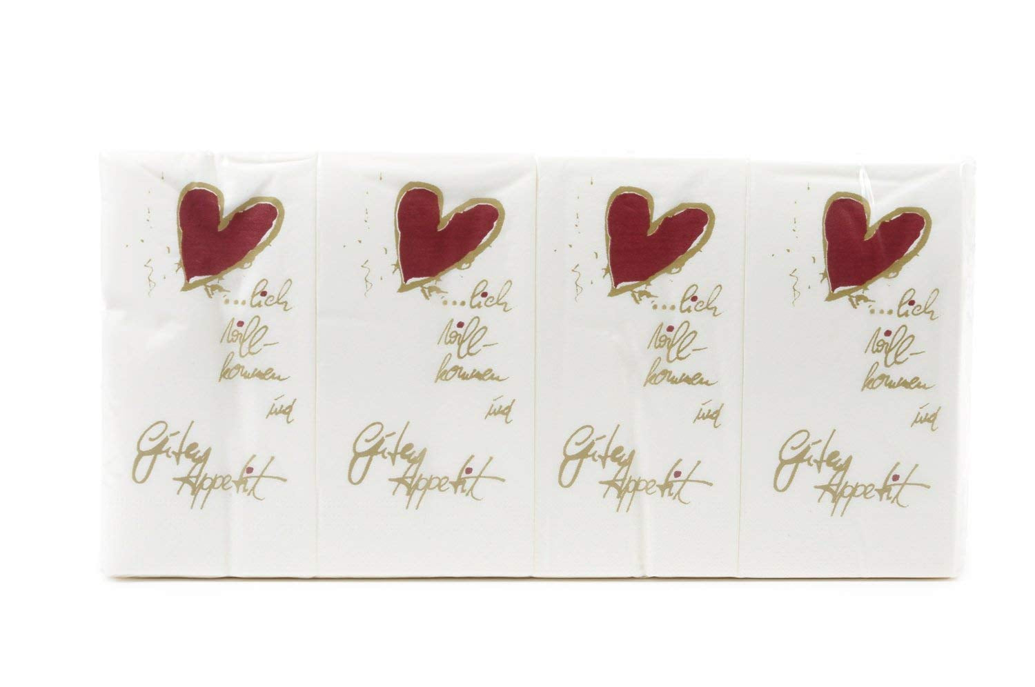 Serviettes motifs rigolos, 2 épaisseurs, Welcome / Bon Appetit 33 X 33 Cm pli 1/8, paquet de 8 (8 X 250 pièces)