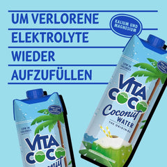 Vita Coco Eau de Coco Pure 6 x 1 litre, hydratant naturel aux électrolytes, sans gluten, riche en vitamine C et potassium Naty Shop