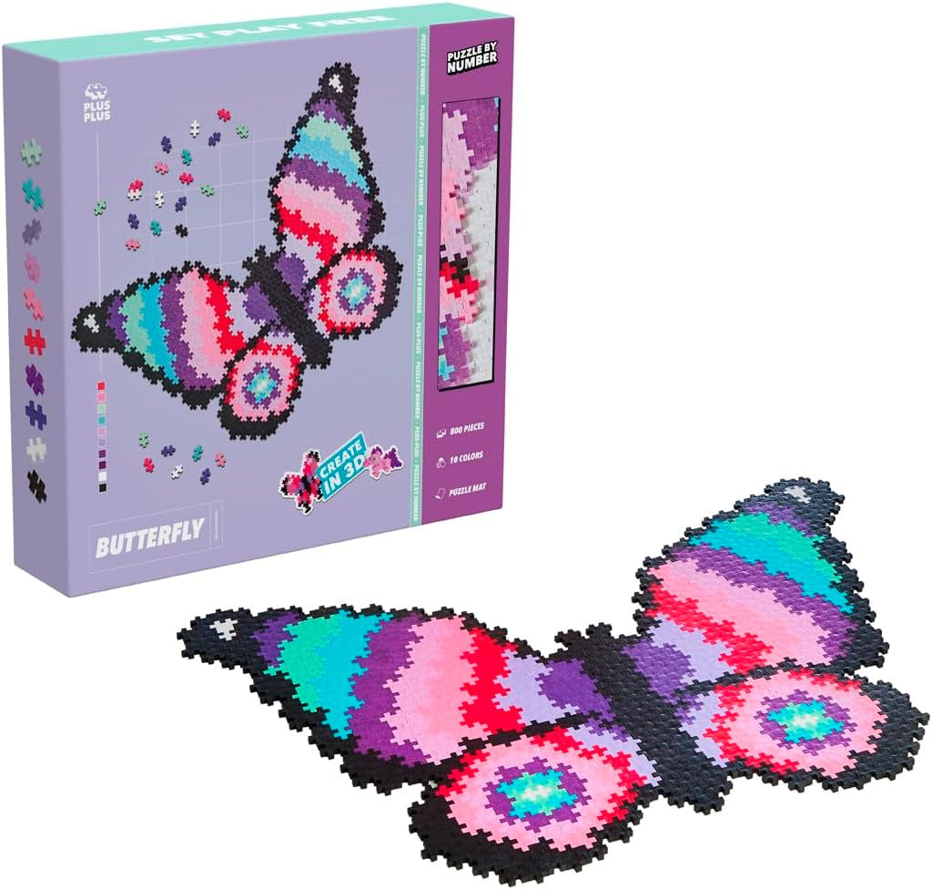 Plus-Plus 9603929, Geniales Konstruktionsspielzeug, Puzzle Einhorn, Kreativ-Bausteine, 250 Teile