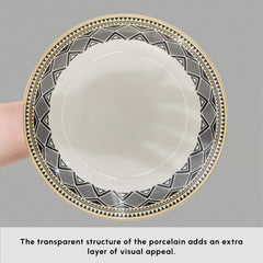 Karaca Globe - Ensemble de vaisselle et de vaisselle pour 6 personnes avec tasses, ensemble de vaisselle en porcelaine à 26 pièces avec tasse à thé, sous-tasse, service et plateau de table - Blanc