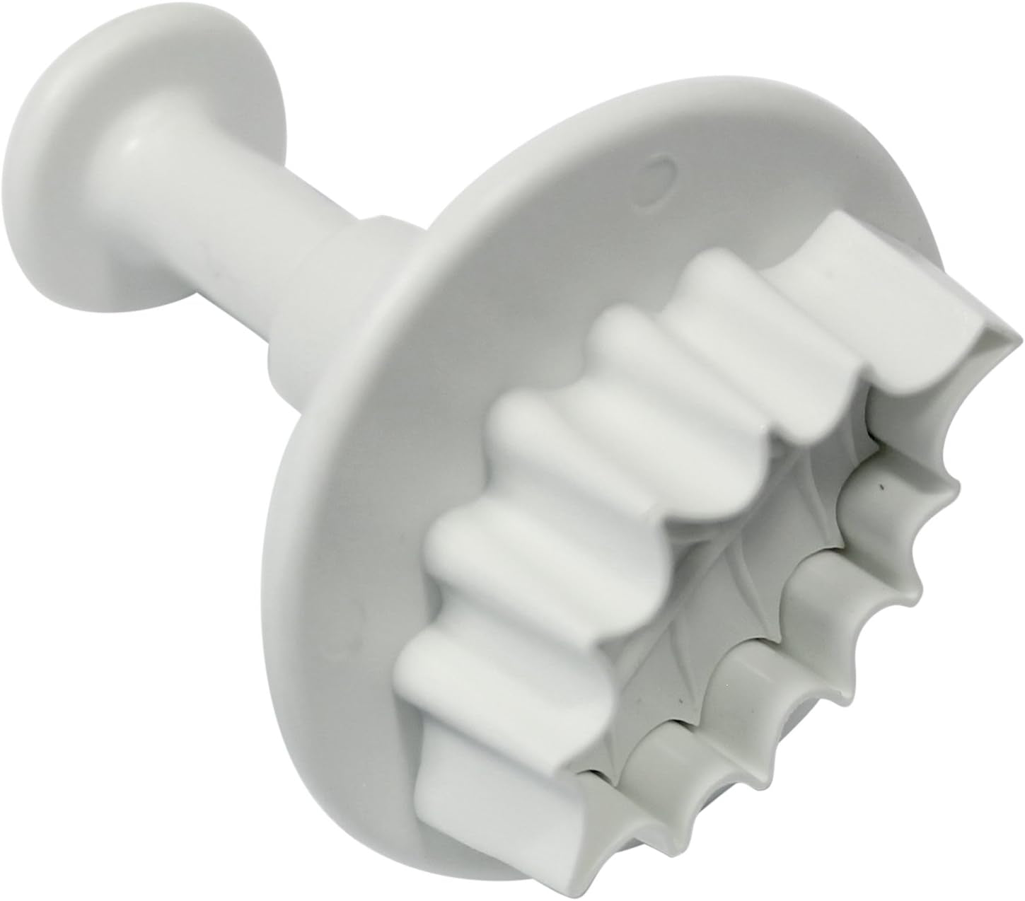 HL544 Matrices de gaufrage de feuilles Ilex nervurées, petites, moyennes et grandes, plastique, blanc, lot de 3