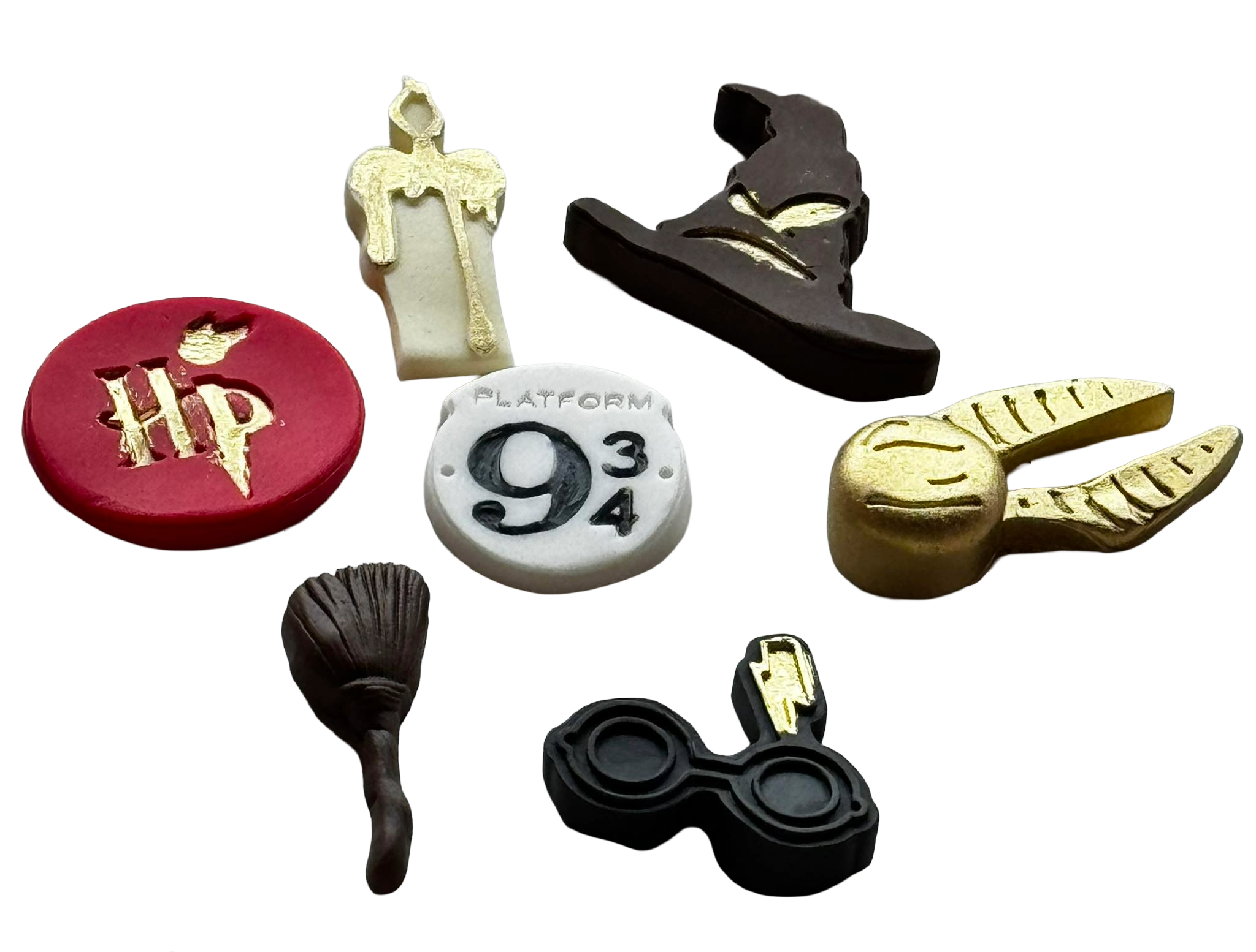 Harry Potter – Lot de 7 décorations comestibles en pâte à sucre, thème Poudlard