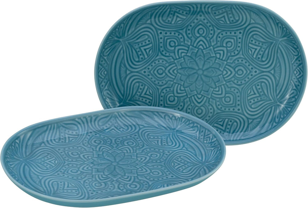 Creatable, 21627, Serie Orient Mandala, 18-Teiliges Geschirrset, Teller Set Aus Porzellan, Spülmaschinen- Und Mikrowellengeeignet, Made in Europe Seturi vesela masa Naty Shop Aquamarine Platten Set 2 Teilig