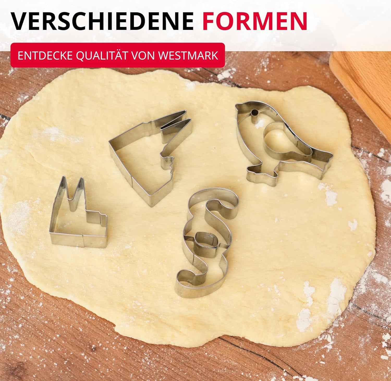 Westmark Sparrow Emporte-pièce – Emporte-pièce en acier inoxydable – Forme précise pour biscuits, pâte et plus encore – Emporte-pièces de Pâques et de Noël, 8 cm