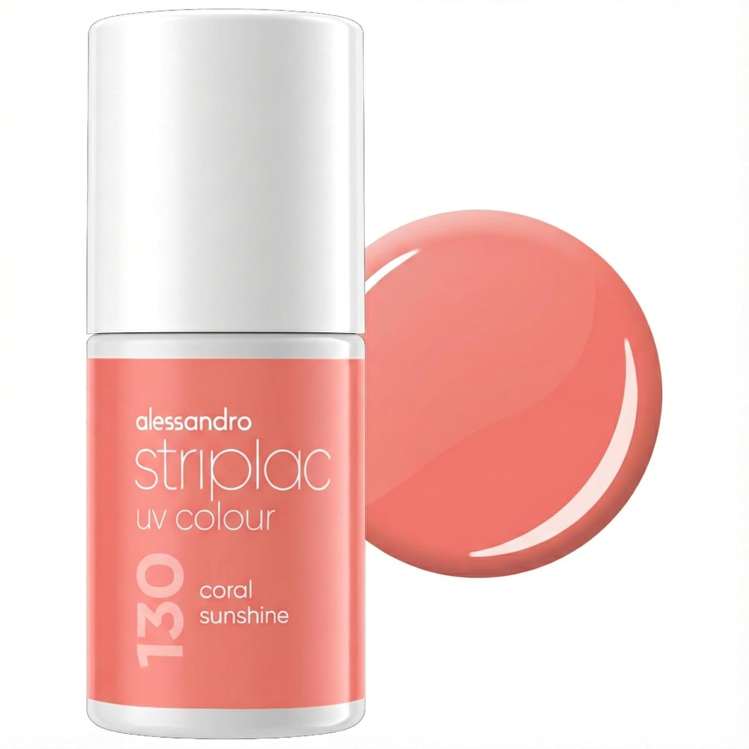 Vernis à ongles UV alessandro Striplac Coral Sunshine – Délicat et longue durée – S'enlève facilement grâce à la technologie de retrait – Vegan et cruelty-free – 8 ml