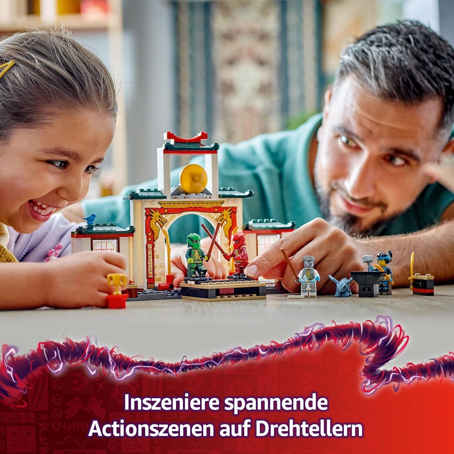 LEGO NINJAGO Spinjitzu-Tempel der Ninja - Spielset mit 4 Minifiguren und 1 Drachen Figur - Bauset - Weihnachts- oder Geburtstagsgeschenk für Jungen und Mädchen ab 4 Jahren 71831