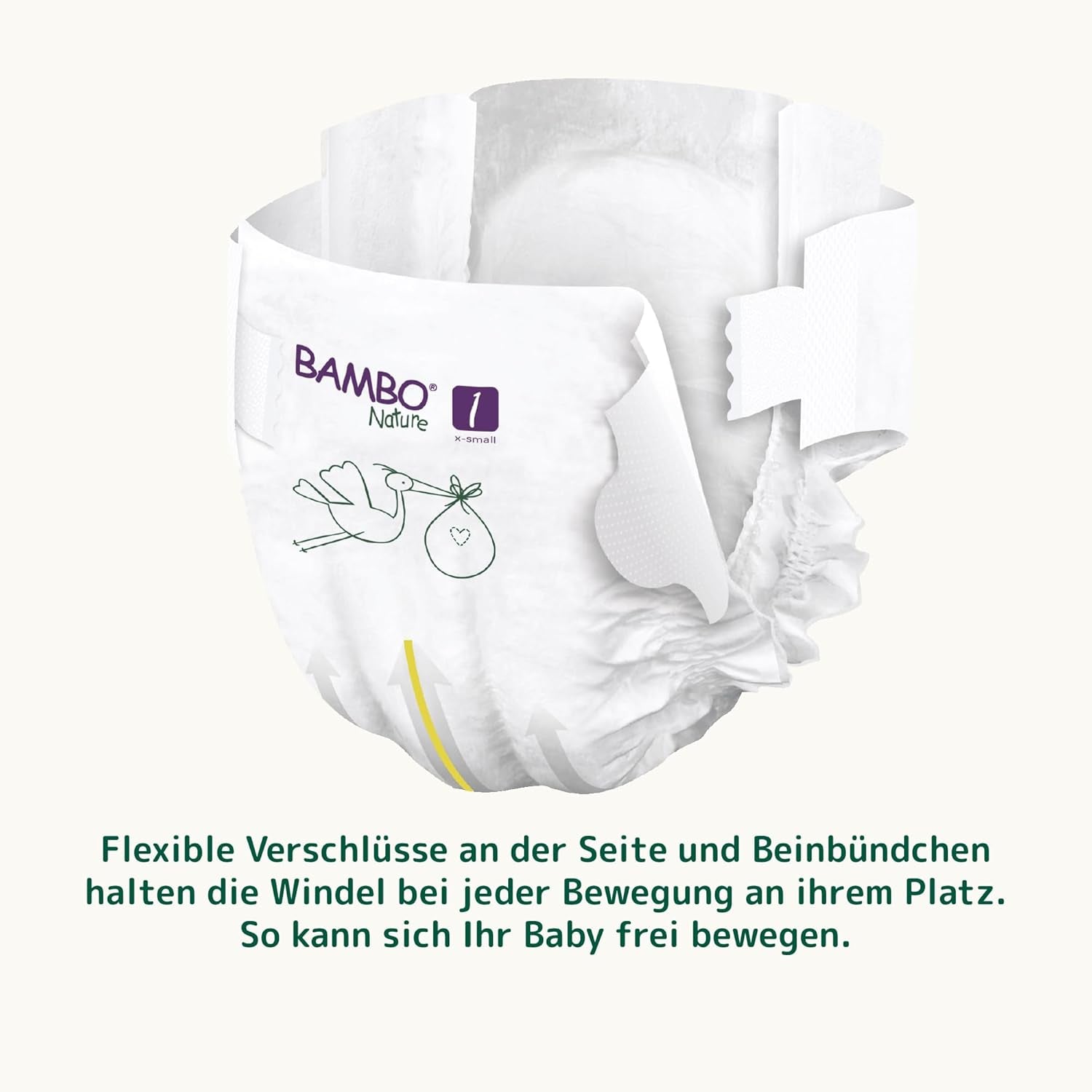 Couches pour bébé Bambo Nature, taille 1 (2-4 kg), boîte mensuelle de 132 unités | Couches haut de gamme avec protection améliorée contre les fuites | Confort et liberté ultimes pour les nouveau-nés | Couches testées dermatologiquement