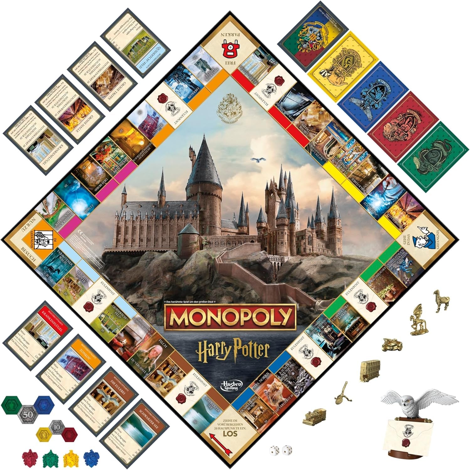 Jeu de société Monopoly édition Harry Potter, jeu familial pour 2 à 6 joueurs, à partir de 8 ans - Version allemande