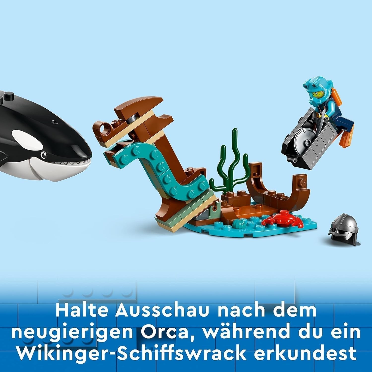 Navire de recherche arctique LEGO City, grand bateau jouet flottant avec hélicoptère, bateau gonflable, sous-marin Rov, épave viking, 7 figurines et figurine d'orque, cadeau pour les enfants à partir de 7 ans 60368 Ensembles de construction Besuche den LEGO-Store