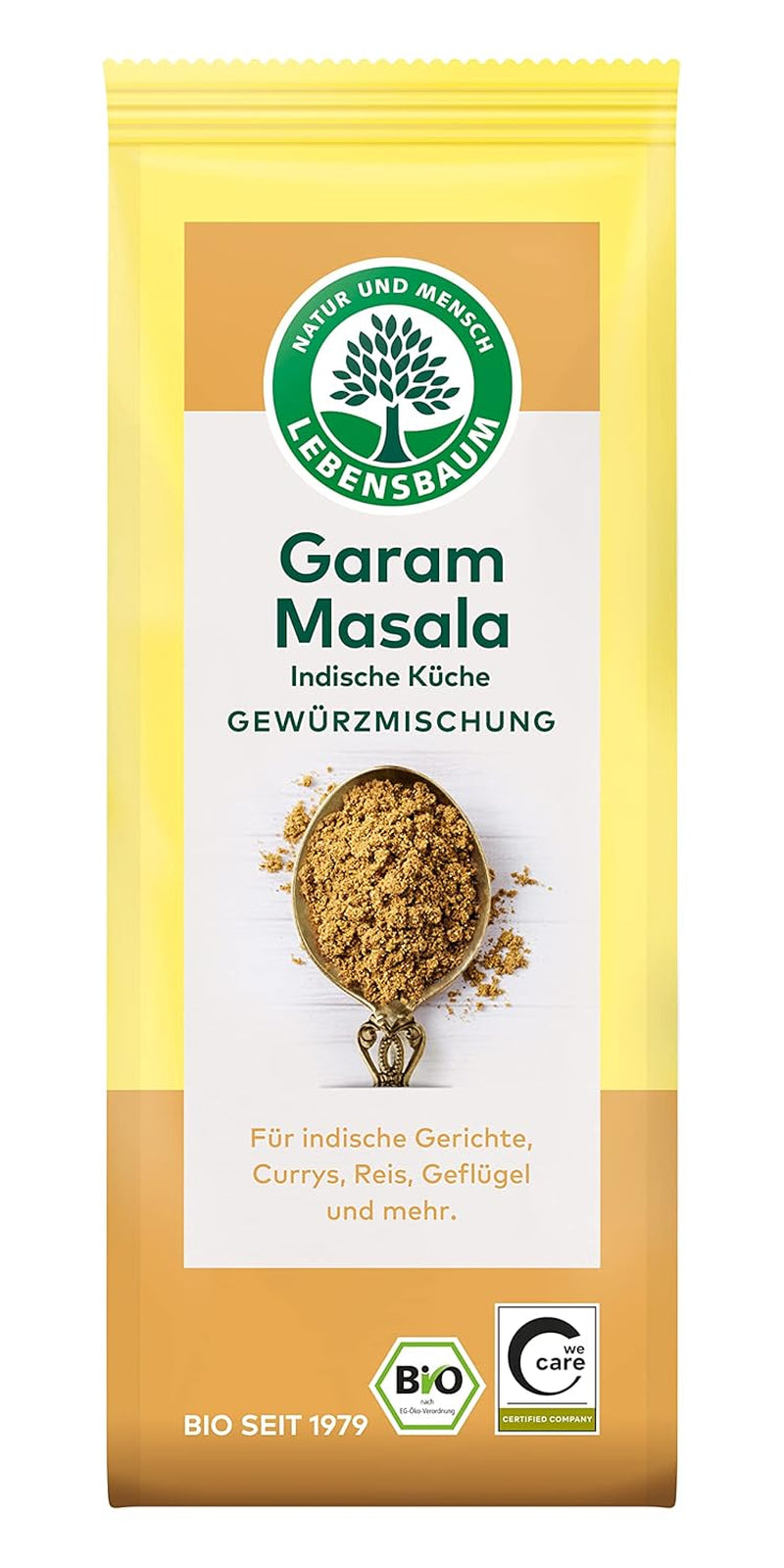 Lebensbaum Garam Masala, Bio-Gewürz zum Würzen von Currys, Rice et Geflügel mit würzig-warmer et angehenm pfeffriger Notes, 40 g