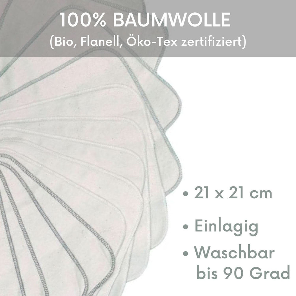 Avo + Cado - Pachet de 15 Provee de spălat reutilizabile pentru bebeluși ca înlocuitor pentru șervețele umede (culoare: gri) Mama si Copilul Naty Shop