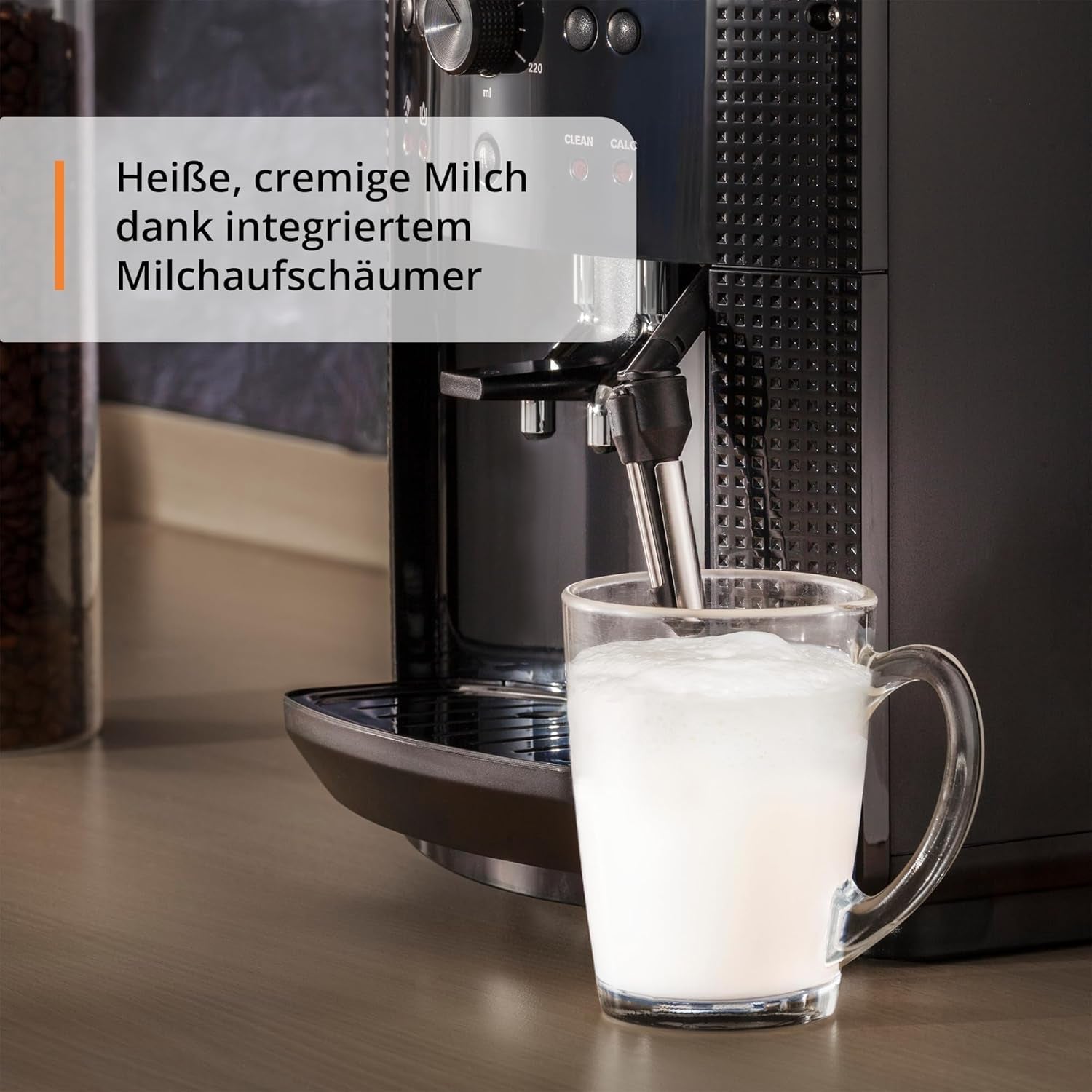 Machine à expresso automatique KRUPS Arabica Picto, design compact, facile à utiliser, commande rotative intuitive réglable, mousseur à lait, fonction 2 tasses, machine à expresso, noir, EA810870