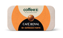 CoffeeB Kaffee Espresso Forte - Boules de café pour CoffeeB Kaffeemaschinen, Arabica Robusta Mischung - das Kapselsystem ohne Kapsel (x18)