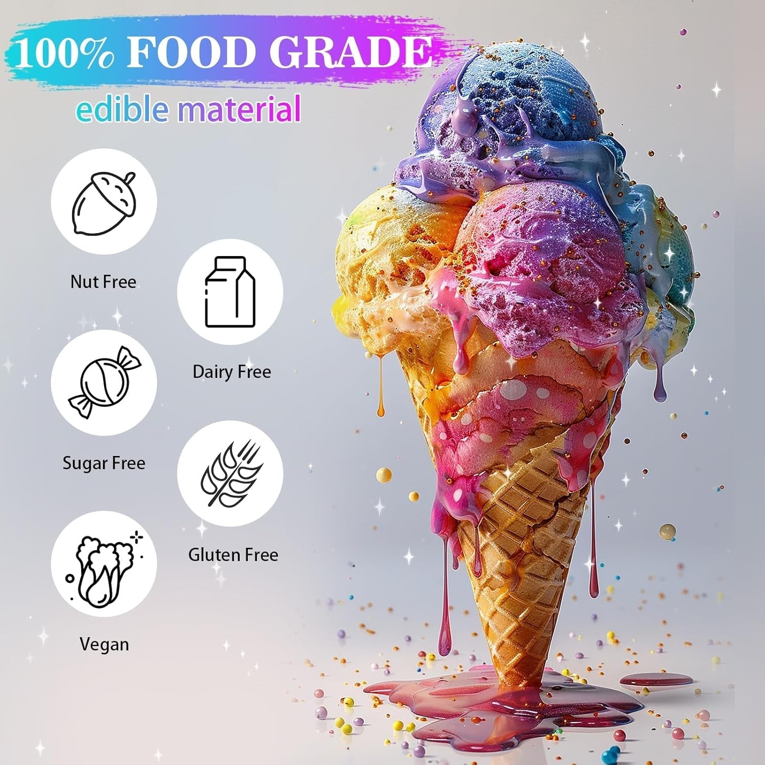 Sclipici comestibil - 6G colorant alimentar pudră pentru ciocolată, căpșuni, brioșe, prăjituri, fondant (auriu)